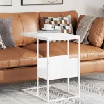 Masă laterală, alb, 55x36x59,5 cm, lemn compozit GartenMobel Dekor