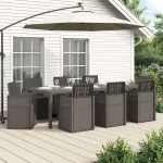 Set de masă pentru grădină 9 pcs Gri deschis și antracit PP GartenMobel Dekor