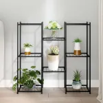 Suport pentru flori, 83x25x80 cm, negru, fier GartenMobel Dekor