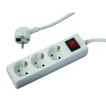 Prelungitor electric cu 3 prize, cablu 1,5 m și întrerupător Makalon