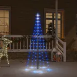 Brad de Crăciun pe catarg, 108 LED-uri, albastru, 180 cm GartenMobel Dekor