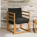 2 Bucată Canapea de exterior Lemn solid de Acacia și Textilene GartenMobel Dekor