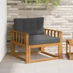 Canapea Medie pentru Exterior Lemn Solid de Acacia natural GartenMobel Dekor