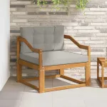 Canapea Medie pentru Exterior Lemn Solid de Acacia natural GartenMobel Dekor