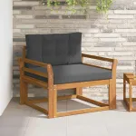 Canapea Medie pentru Exterior Lemn Solid de Acacia natural GartenMobel Dekor