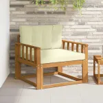 Canapea Medie pentru Exterior Lemn Solid de Acacia natural GartenMobel Dekor
