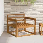 Canapea Medie pentru Exterior Lemn Solid de Acacia natural GartenMobel Dekor
