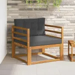 Canapea Medie pentru Exterior Lemn Solid de Acacia natural GartenMobel Dekor