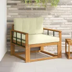 Canapea Medie pentru Exterior Lemn Solid de Acacia natural GartenMobel Dekor