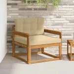 Canapea Medie pentru Exterior Lemn Solid de Acacia natural GartenMobel Dekor
