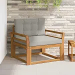 Canapea Medie pentru Exterior Lemn Solid de Acacia natural GartenMobel Dekor