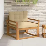 Canapea Medie pentru Exterior Lemn Solid de Acacia natural GartenMobel Dekor