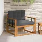 Canapea Medie pentru Exterior Lemn Solid de Acacia natural GartenMobel Dekor