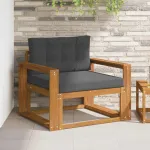 Canapea Medie pentru Exterior Lemn Solid de Acacia natural GartenMobel Dekor