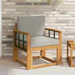 Canapea de exterior Lemn de acacia solid și poliester GartenMobel Dekor