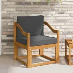 Canapea de exterior Lemn de acacia solid și poliester natural GartenMobel Dekor