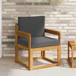 Canapea de exterior Lemn de acacia solid și poliester natural GartenMobel Dekor