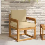 Canapea de exterior Lemn de acacia solid și poliester natural GartenMobel Dekor