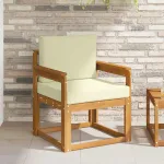Canapea de exterior Lemn de acacia solid și poliester natural GartenMobel Dekor