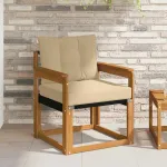 Canapea de exterior Lemn solid de Acacia și Textilene natural GartenMobel Dekor