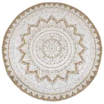 Covor din iută împletită cu imprimeu, 210 cm, rotund GartenMobel Dekor