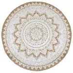 Covor din iută împletită cu imprimeu, 240 cm, rotund GartenMobel Dekor