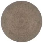 Covor lucrat manual, gri, 240 cm, iută, rotund GartenMobel Dekor