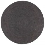 Covor lucrat manual, gri închis, 210 cm, iută, rotund GartenMobel Dekor