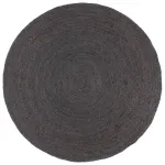 Covor lucrat manual, gri închis, 240 cm, iută, rotund GartenMobel Dekor