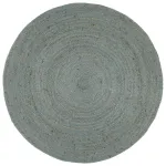 Covor lucrat manual, verde măsliniu, 180 cm, iută, rotund GartenMobel Dekor