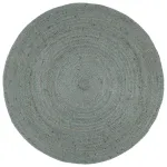 Covor lucrat manual, verde măsliniu, 210 cm, iută, rotund GartenMobel Dekor