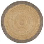 Covor lucrat manual din iută cu chenar gri 240 cm GartenMobel Dekor