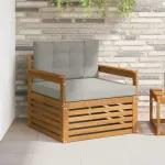 Canapea de exterior Lemn de acacia solid și poliester GartenMobel Dekor