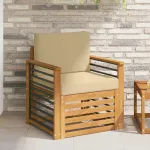 Canapea de exterior Lemn de acacia solid și poliester natural GartenMobel Dekor