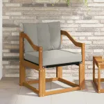 Canapea de exterior Lemn solid de Acacia și Textilene GartenMobel Dekor