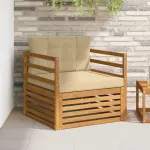 Set de canapele de exterior Lemn de acacia solid și poliester GartenMobel Dekor