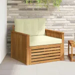 Set de canapele de exterior Lemn de acacia solid și poliester GartenMobel Dekor