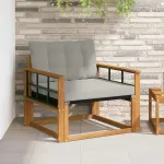 Set de canapele de exterior Lemn solid de Acacia și Textilene GartenMobel Dekor