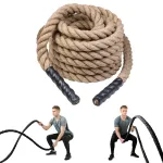Franghie fitness inSPORTline WaveRope Base 15 m din sisal cu manere PVC