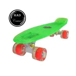 Penny board cu LED verde Mad Cruiser, rulmenti ABEC 7, 57 cm