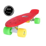 Penny board Mad Cruiser Original rosu, compact, cu rulmenti ABEC 7