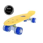 Penny board Mad Cruiser cu roti LED, galben, 57 cm
