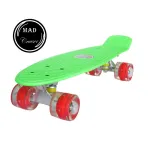 Penny board Mad Cruiser verde cu roti LED, 57 cm, ABEC 7