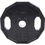 Disc olimpic cauciucat inSPORTline Ruberton 15 kg, cu manere