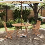 Set Bistro de Grădină 3 pcs natural Lemn solid de tec GartenMobel Dekor