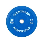 Disc bumper olimpic SPORTMANN 20 kg, 51 mm, din cauciuc albastru
