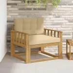 Canapea Medie pentru Exterior Poliester Alb GartenMobel Dekor
