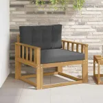 Canapea Medie pentru Exterior Poliester Alb GartenMobel Dekor