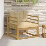 Canapea Medie pentru Exterior Poliester Alb GartenMobel Dekor