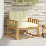 Canapea Medie pentru Exterior Poliester Alb GartenMobel Dekor